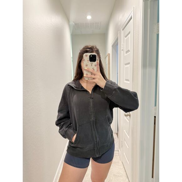 lululemon black scuba oversized funnel neck full zip jacket  - size M/L - Picture 1 of 7